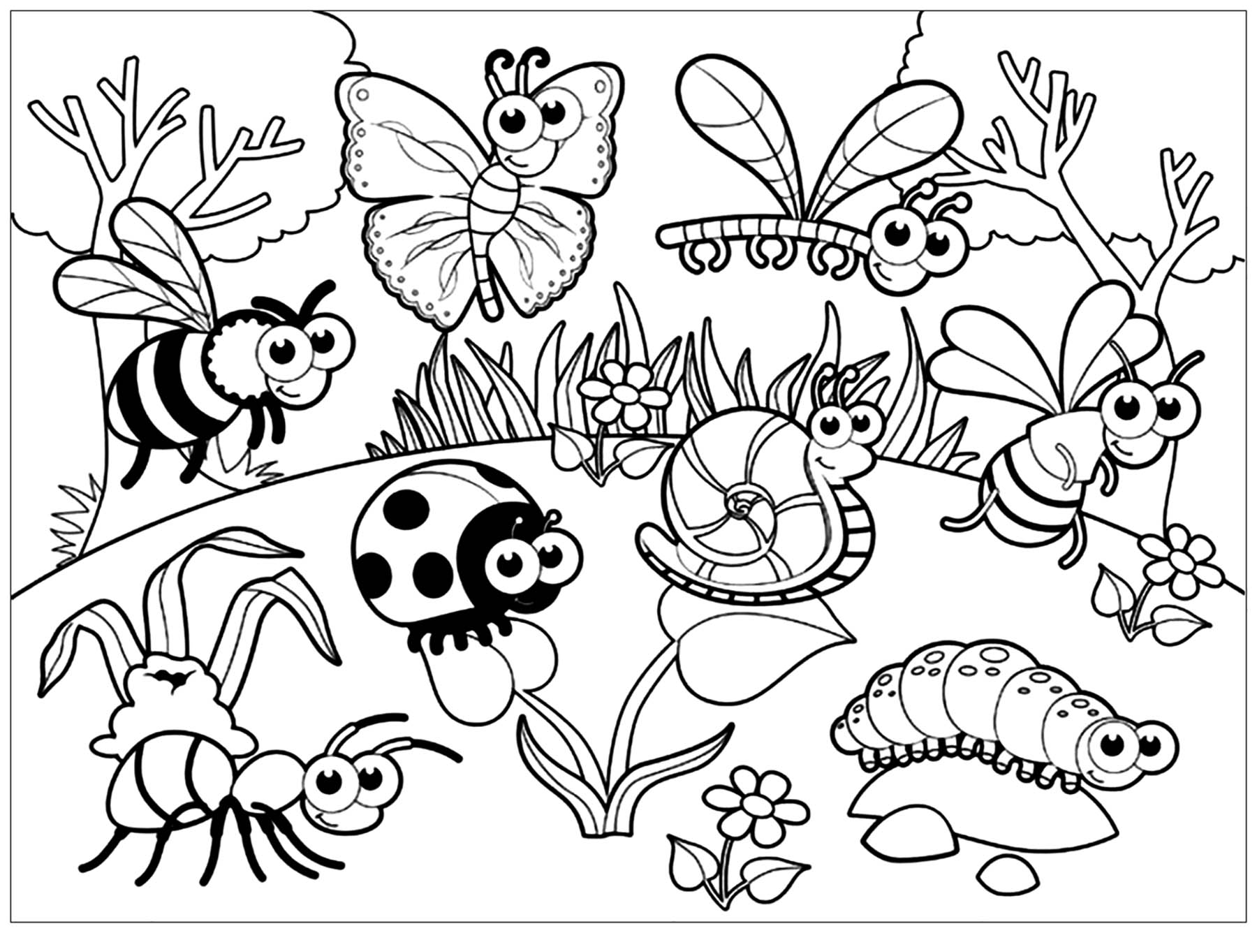 meeting-insects-kids-coloring-pages