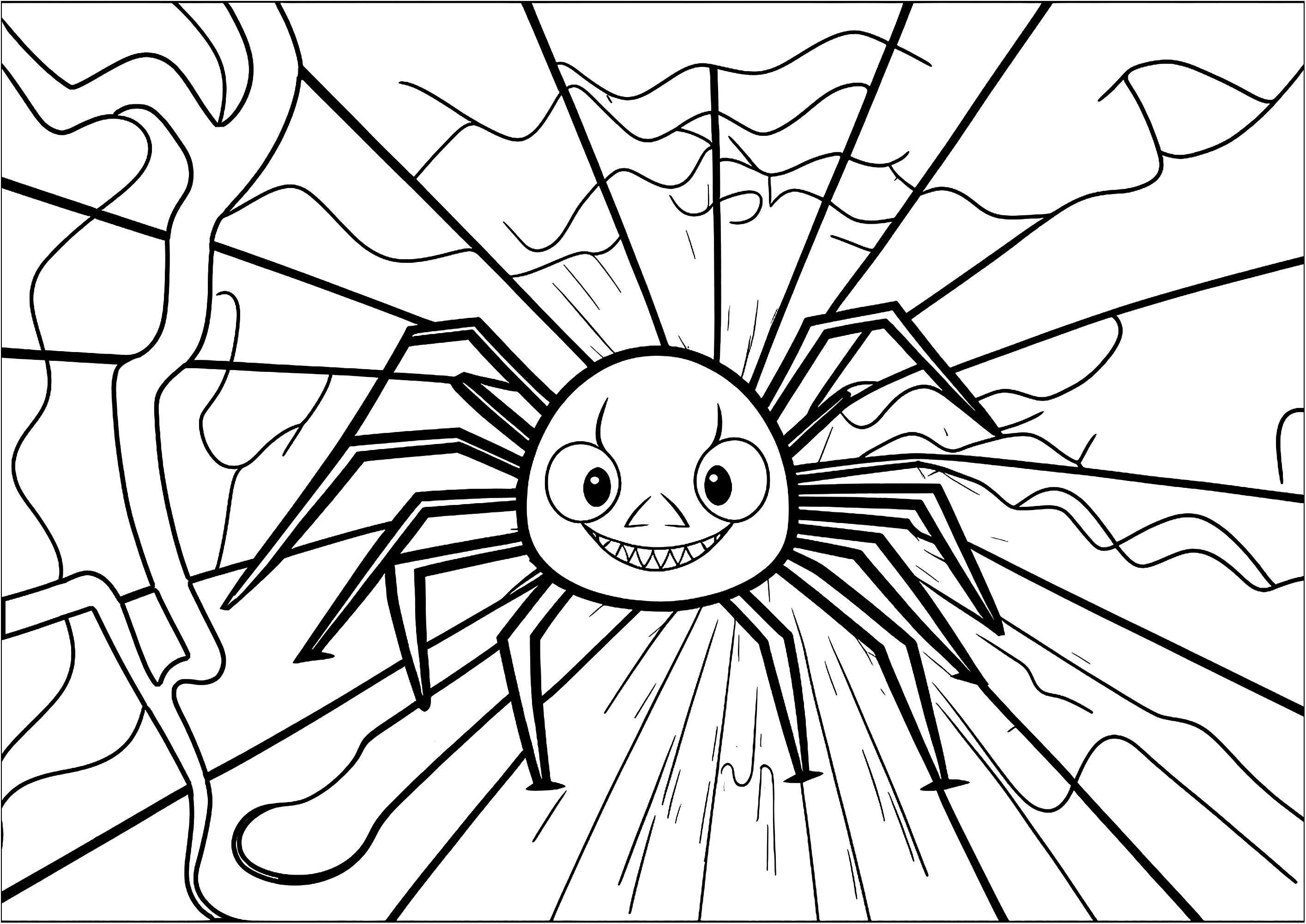 Funny Little Spider Insects Kids Coloring Pages