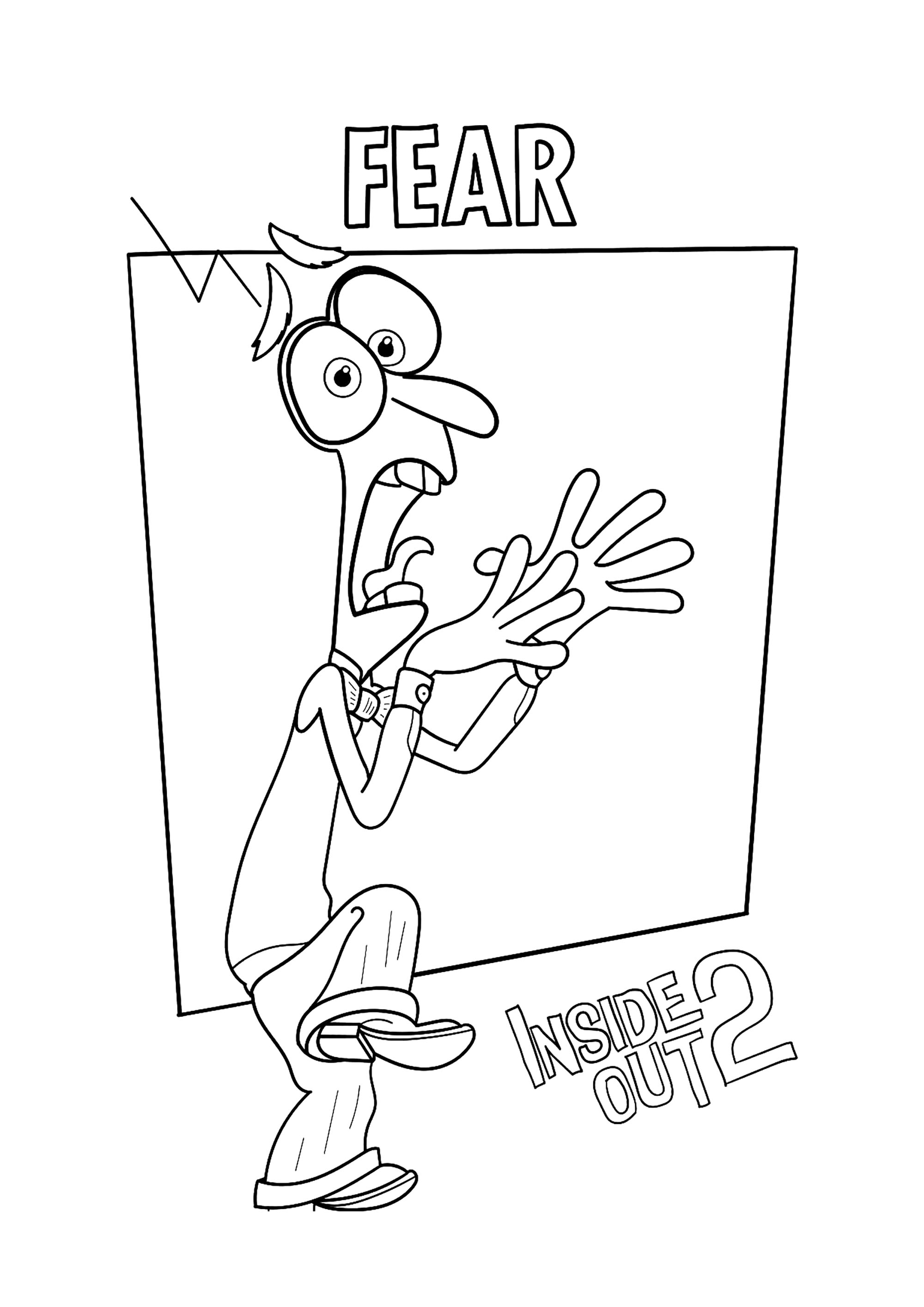 Inside Out 2 : Fear - Inside Out 2 Coloring Pages for Kids