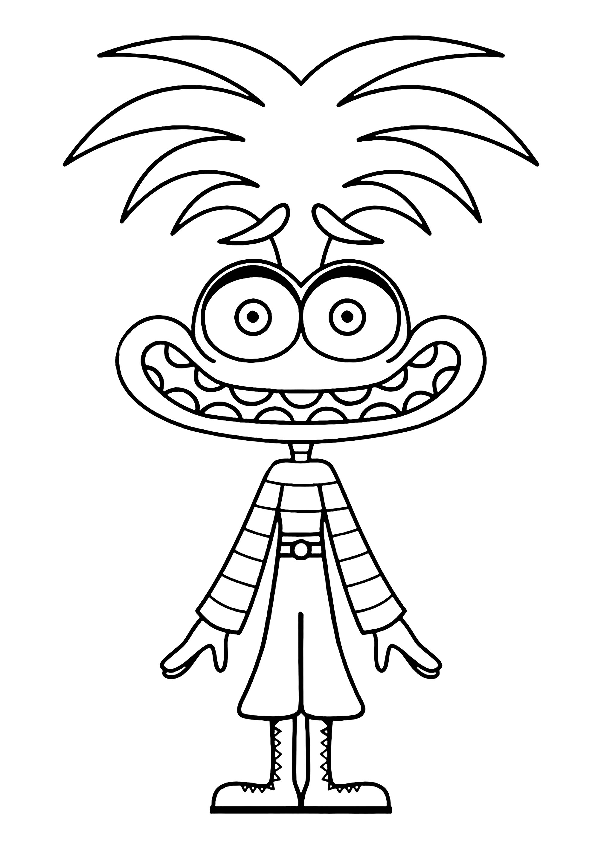 Anxiety and a big smile - Inside Out 2 Coloring Pages for Kids