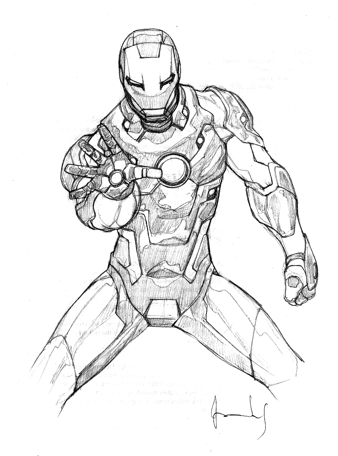 In the hype for Endgame, I did a colored pencil drawing of Iron Man's Mark  85 suit (spoilers for Iron Man's Endgame appearance) : r/marvelstudios