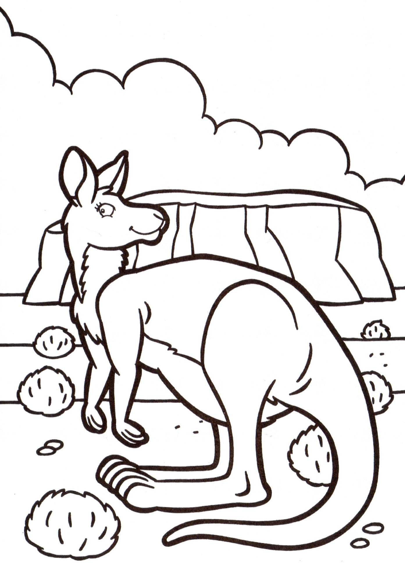 Coloring page - Adorable baby kangaroo ♥ Online and Print for Free!