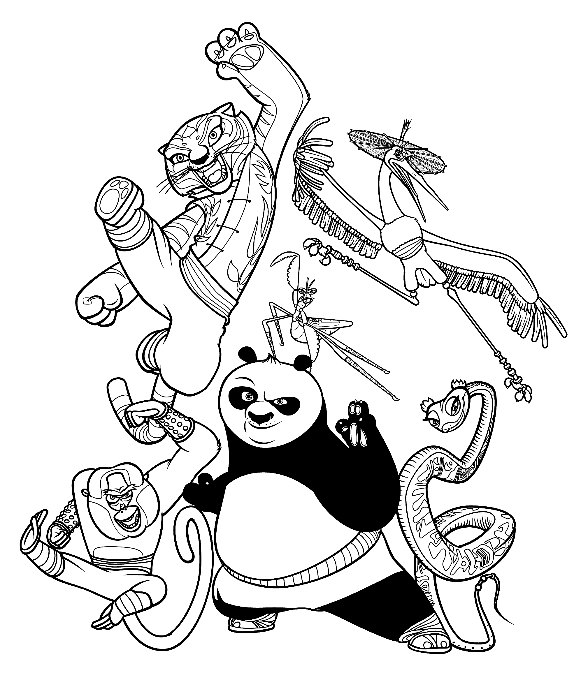 Kung Fu Panda Cartoon Drawing