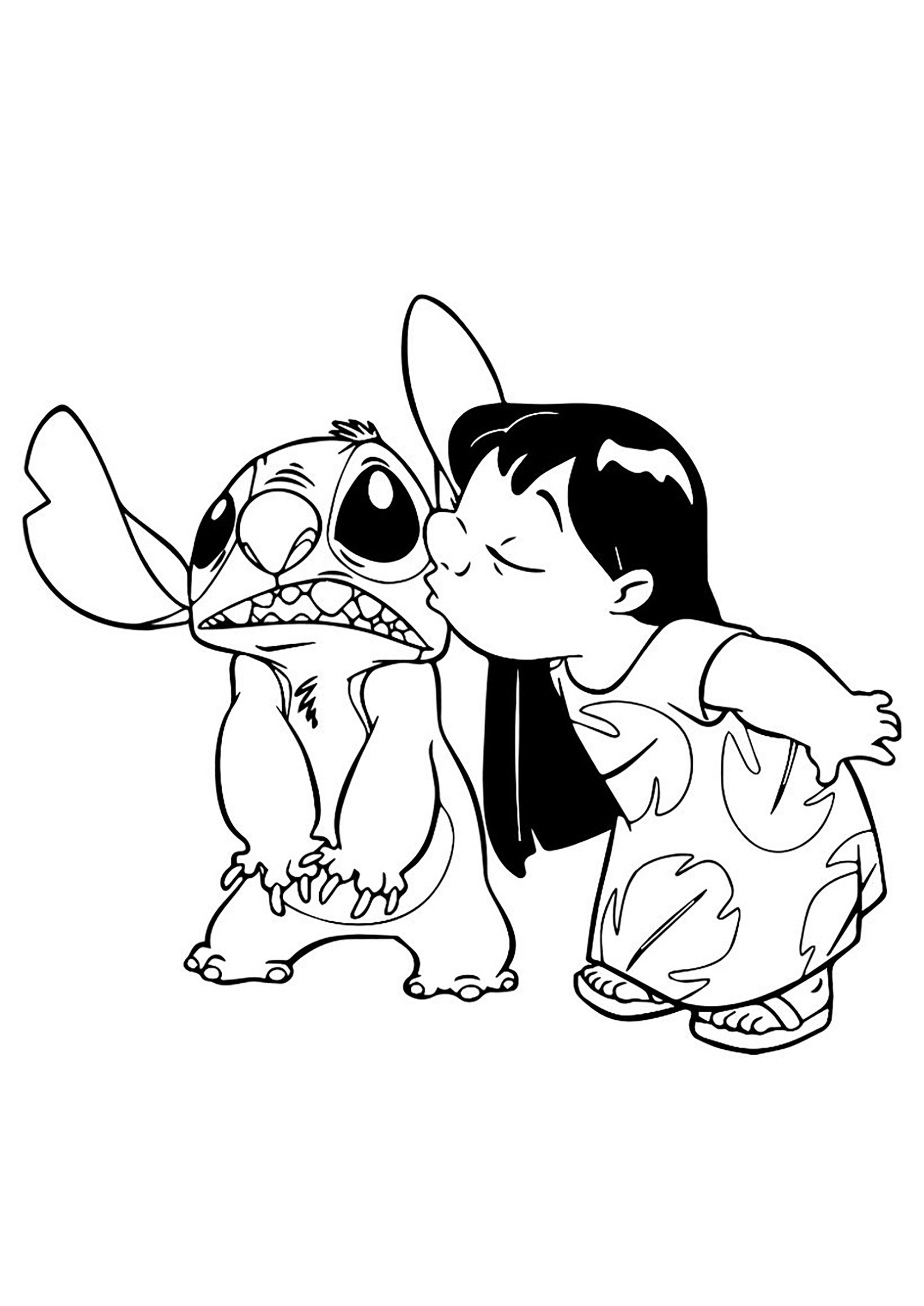 Lilo and stich coloring for children - Lilo And Stich Kids Coloring Pages