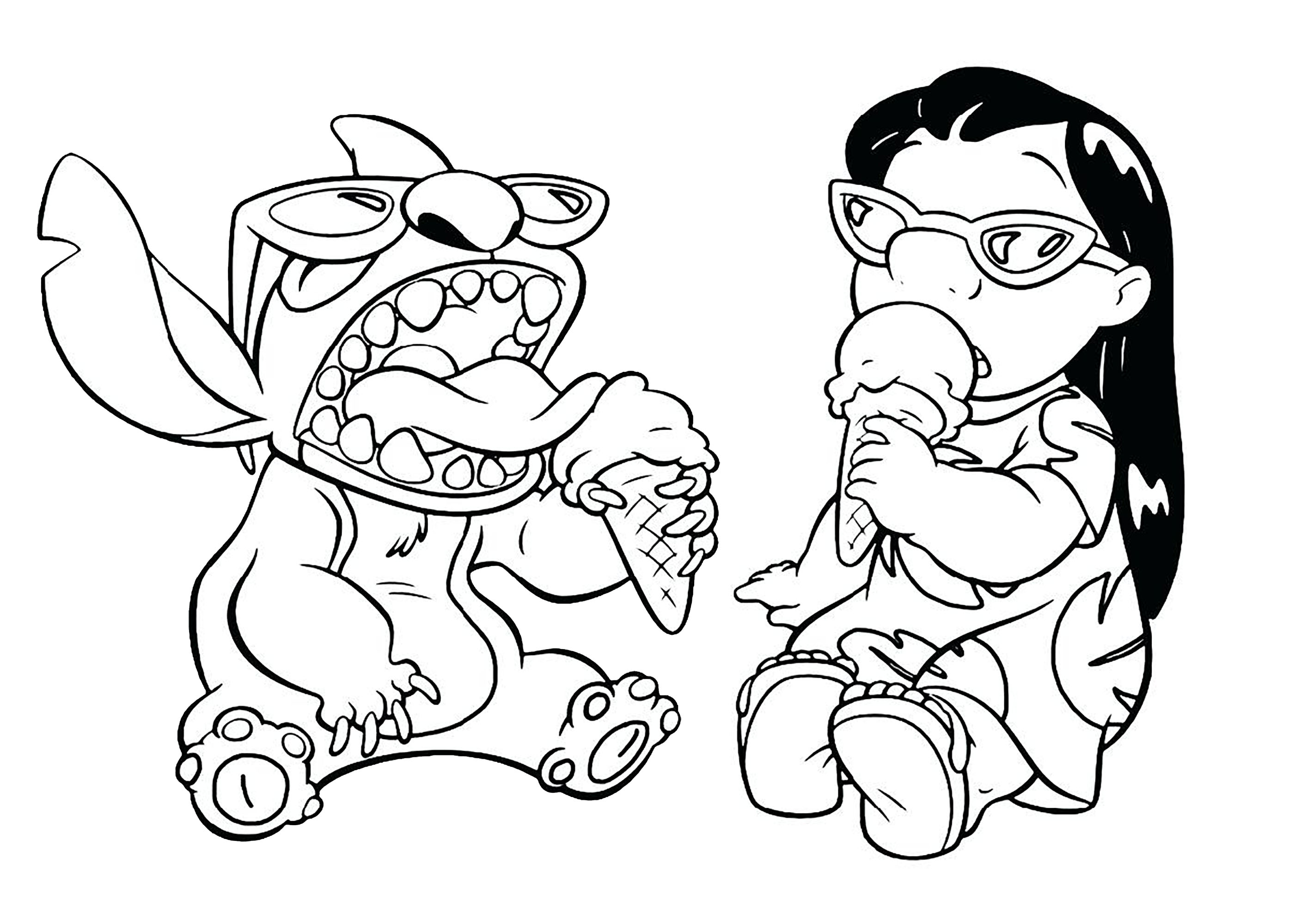 Lilo and Stitch drawing to download and print for children