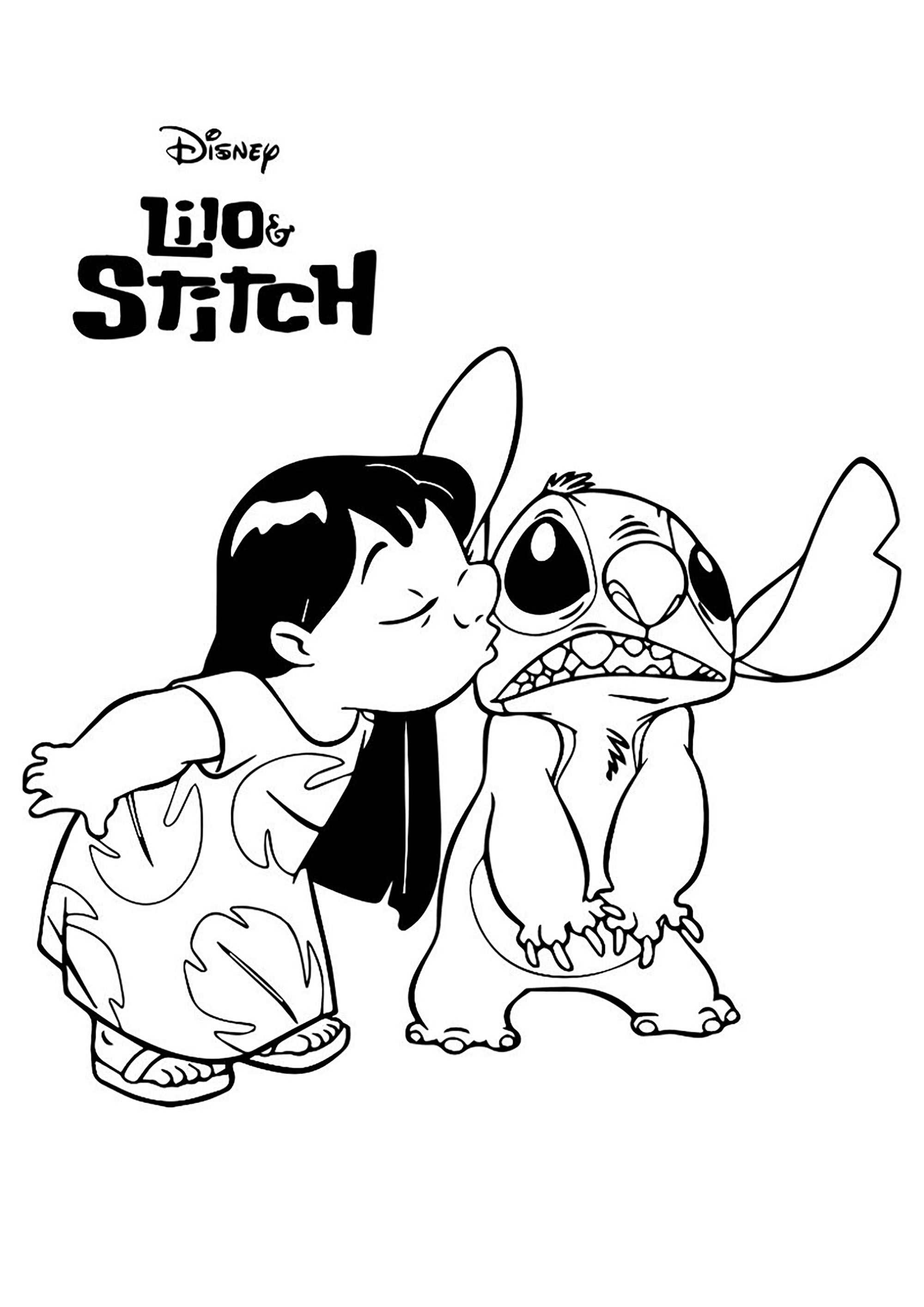 stitch and angel coloring pages