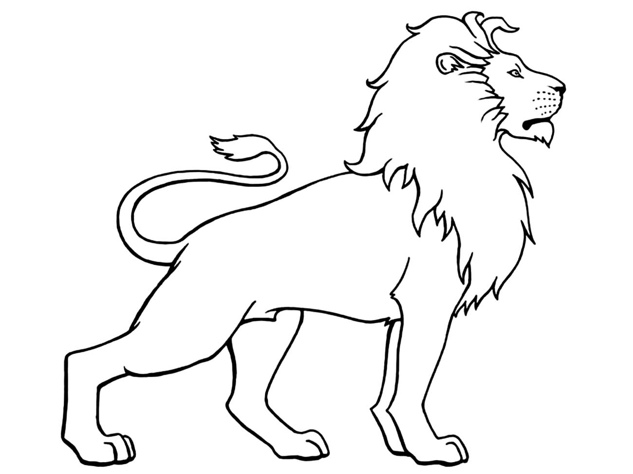 Lion standing - Lion Kids Coloring Pages