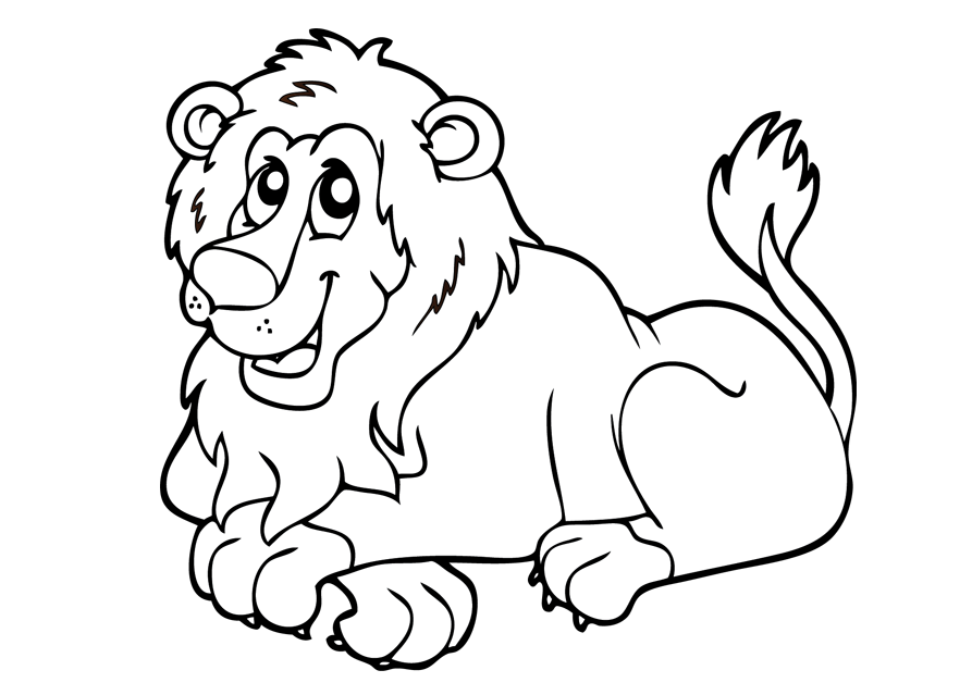 Lion free to color for kids - Lion Kids Coloring Pages