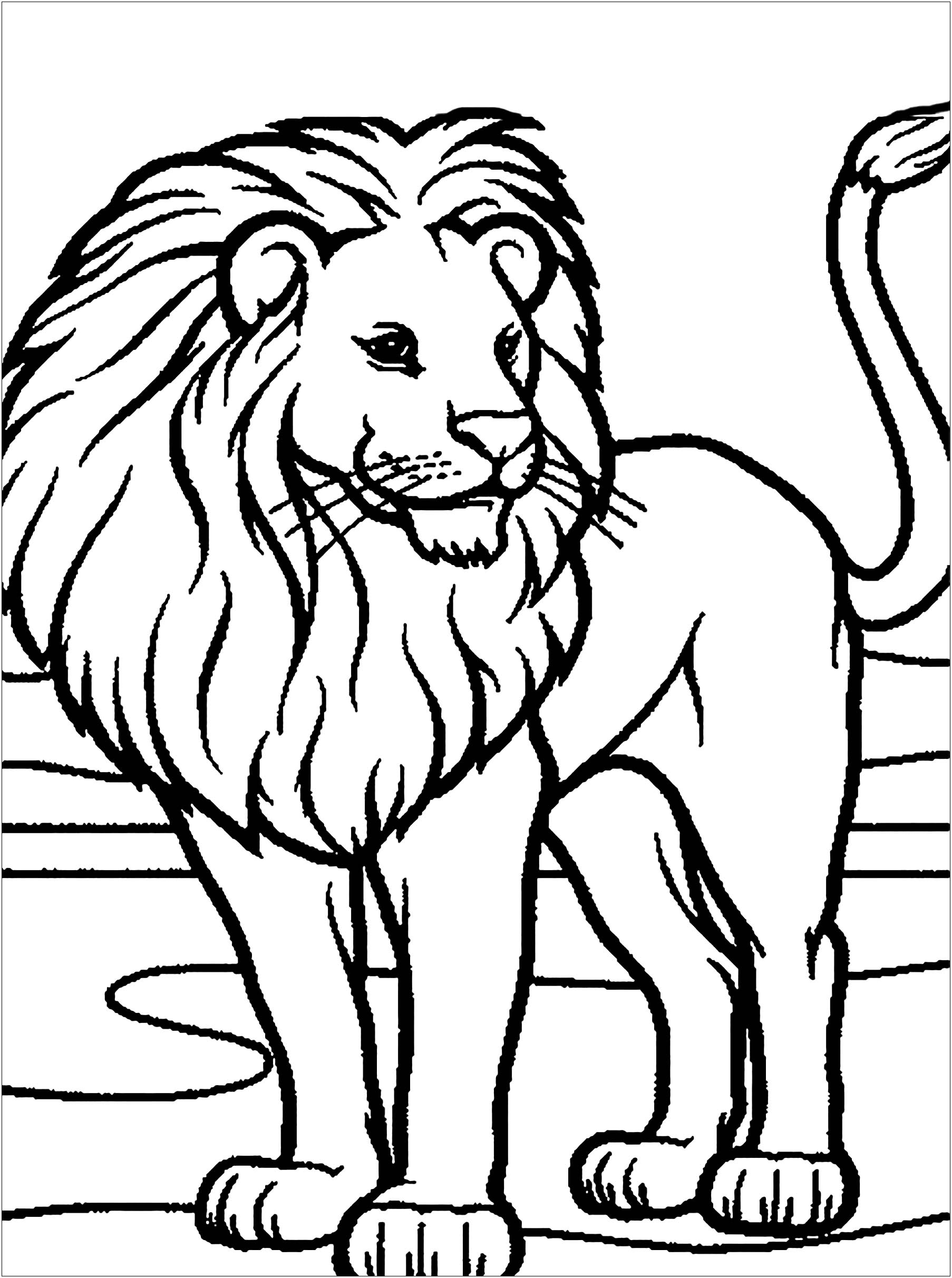Download Lion free to color for children - Lion Kids Coloring Pages