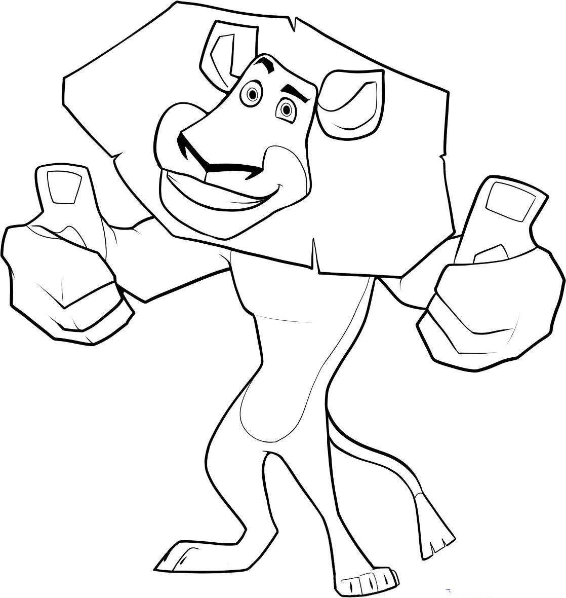 Free Madagascar drawing to print and color - Madagascar Kids Coloring Pages