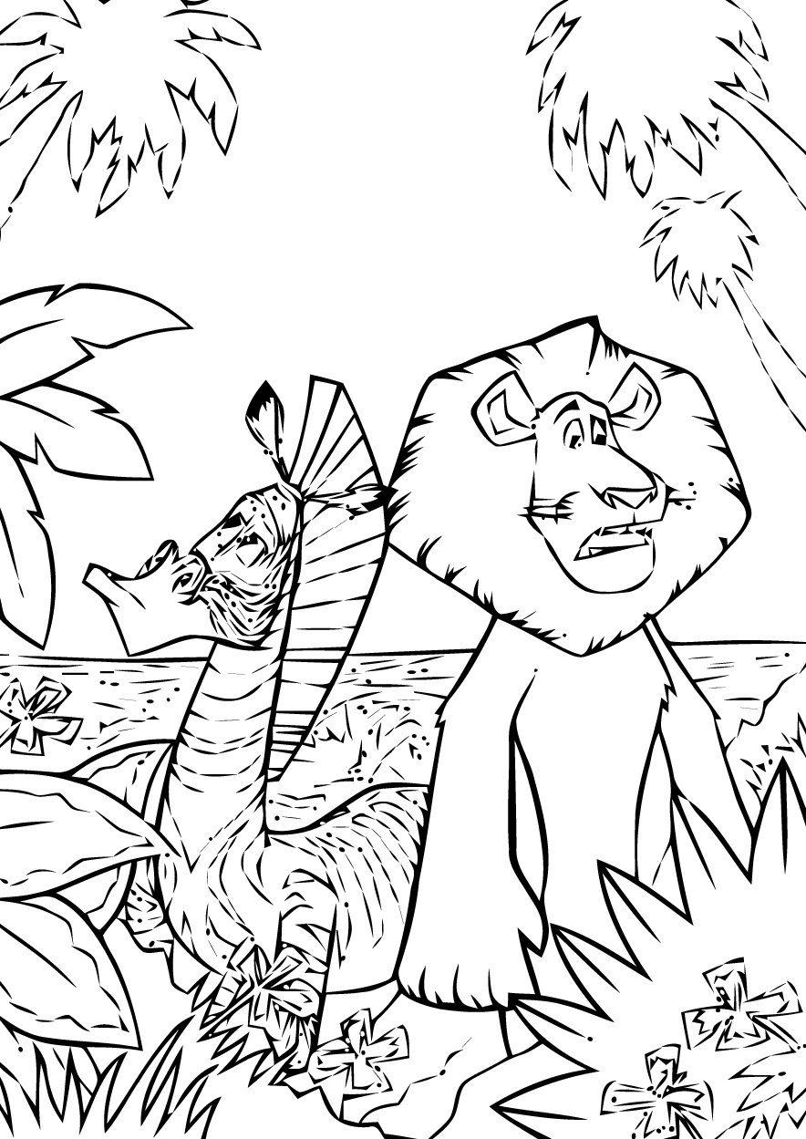 621 Cartoon Coloring Pages Of Madagascar with Printable