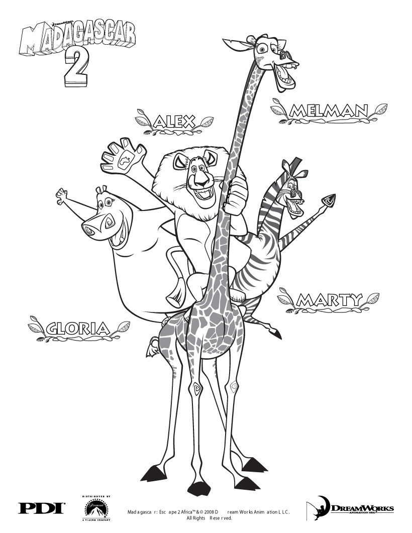 Madagascar coloring pages to print for children - Madagascar Kids Coloring  Pages