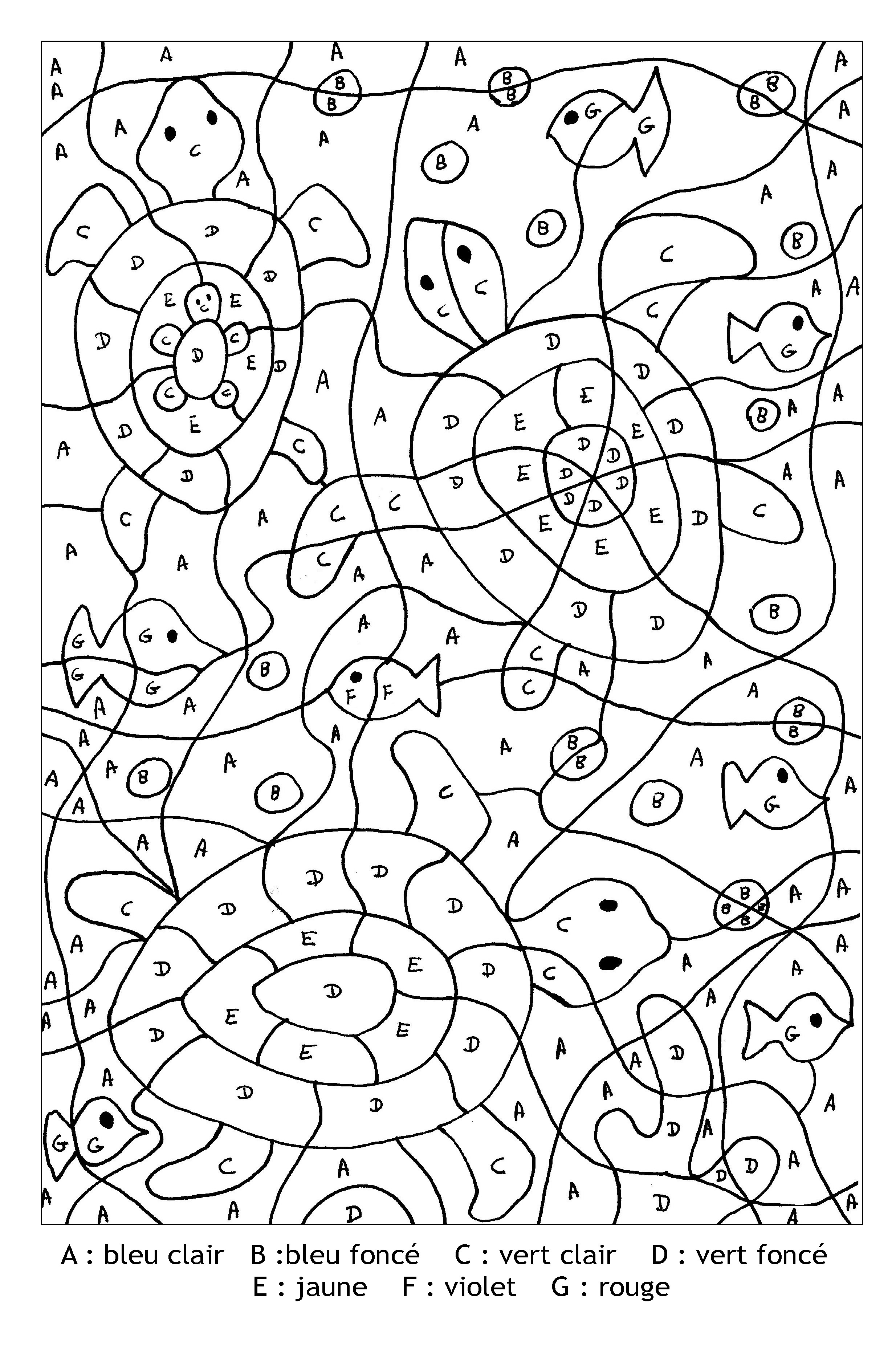Magic to color for children : turtles - Magic Coloring Kids Coloring Pages