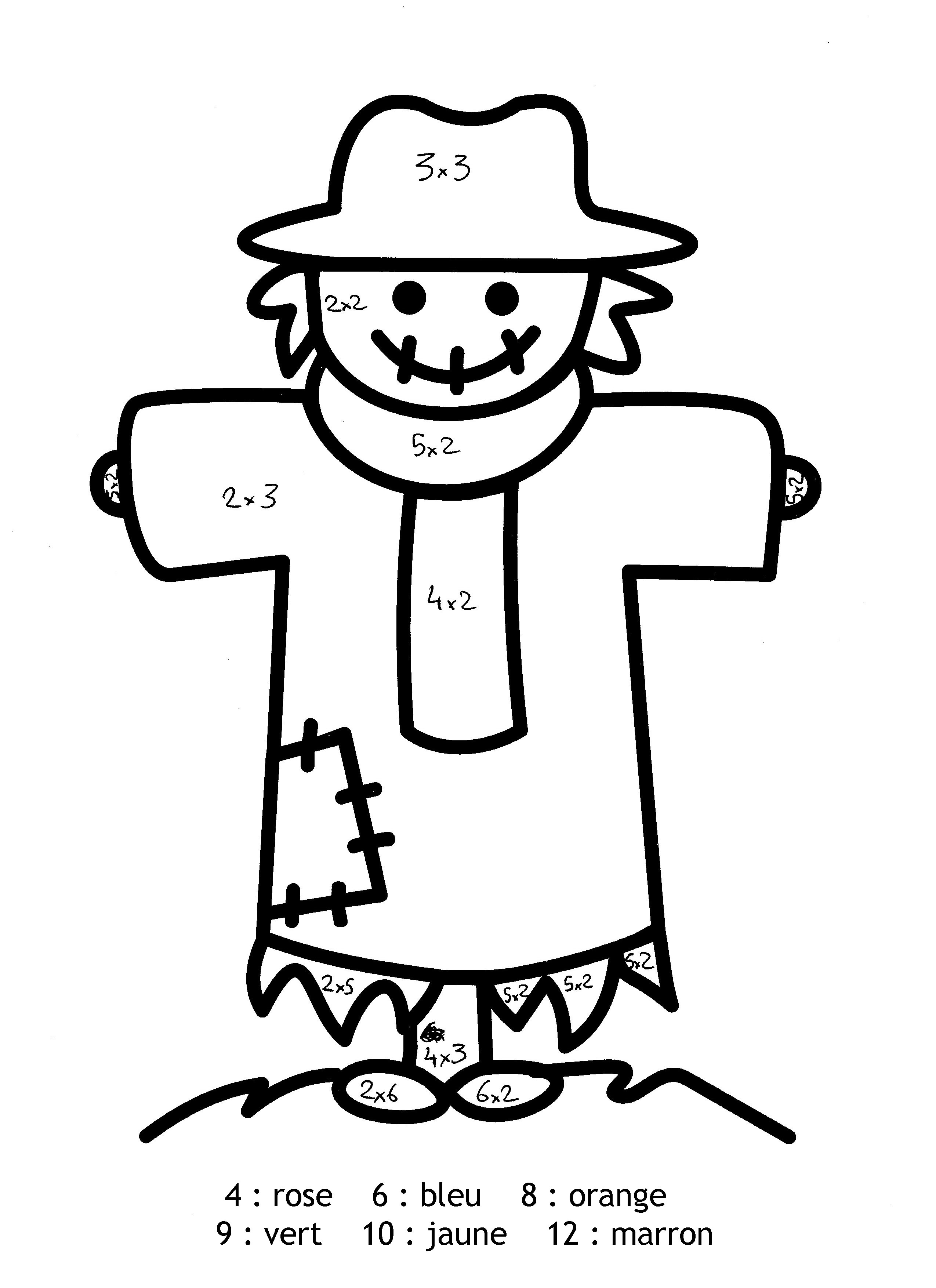 Simple Magic Coloring coloring page to print and color for free : scarecrow