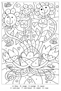 Coloring page magic coloring to print for free : cute flowers