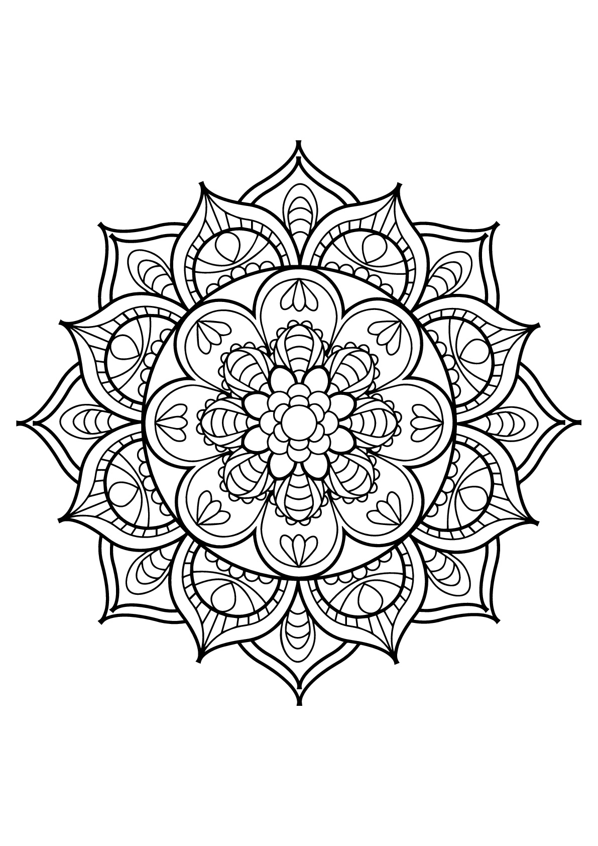 free mandala coloring pages easy