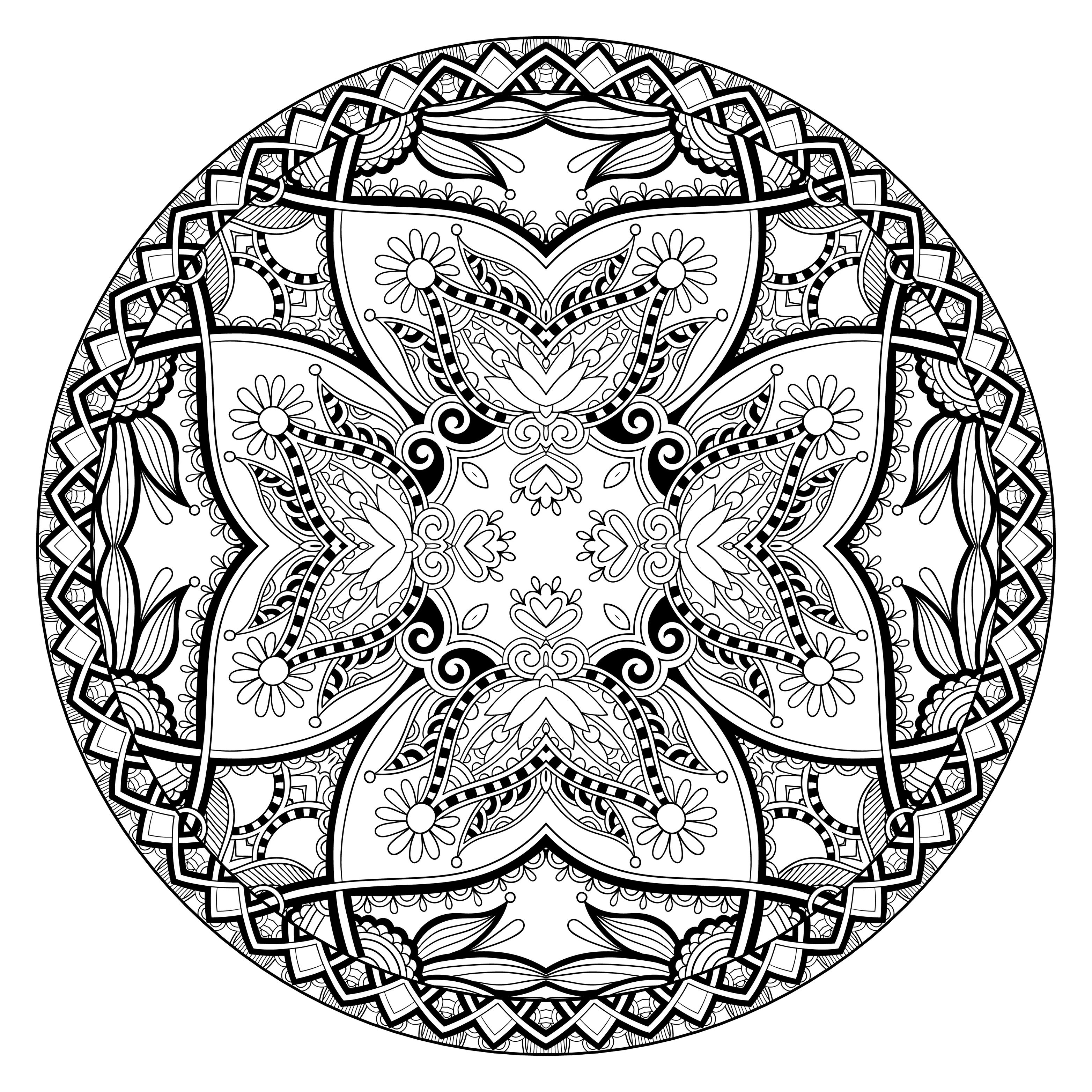 Simple Mandalas coloring page for children