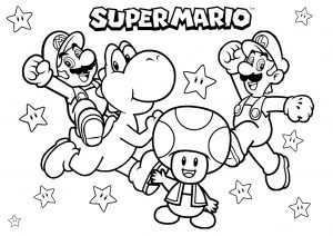 Mario Bros - Free printable Coloring pages for kids