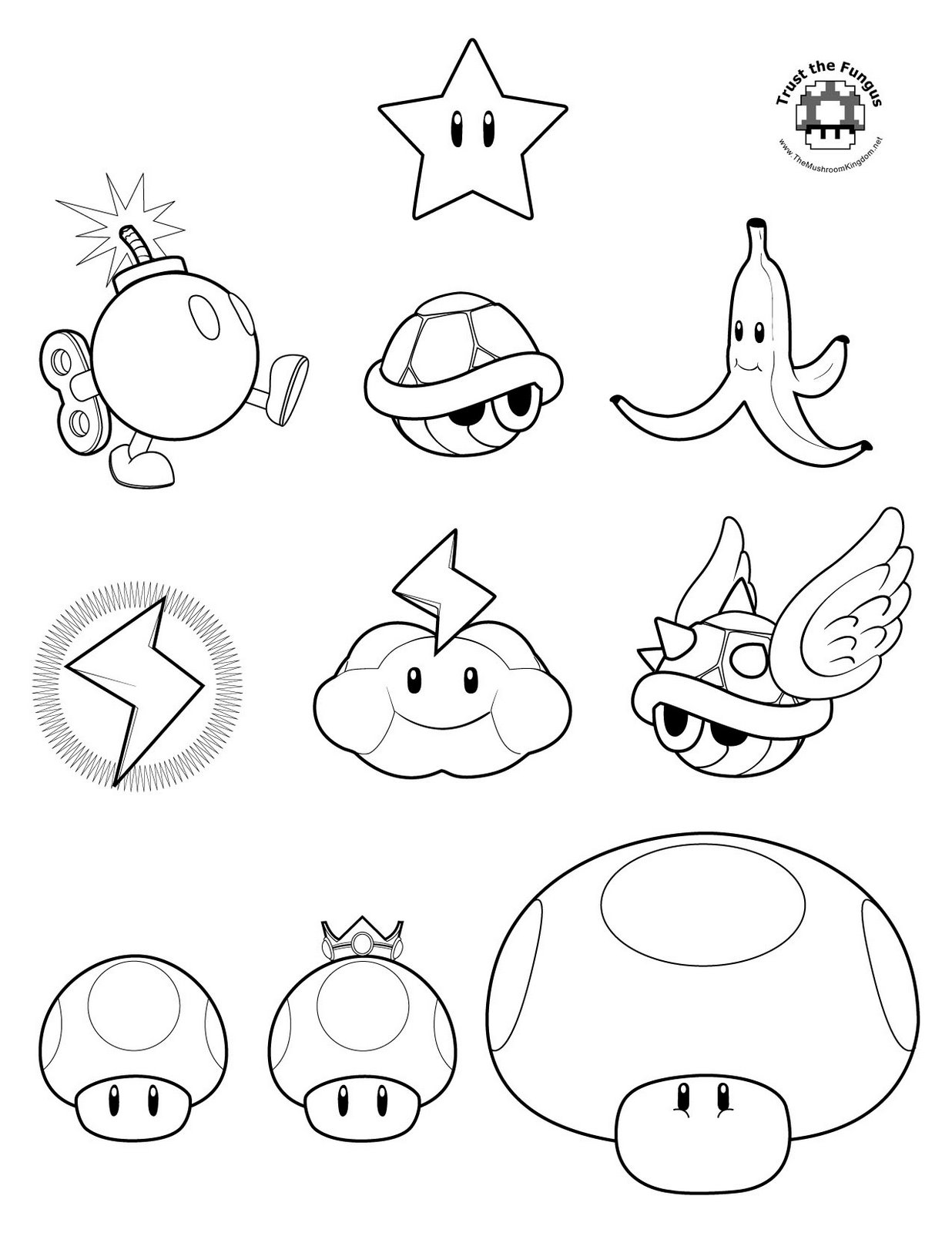 Mario Kart image to download and color Mario Kart Kids Coloring Pages
