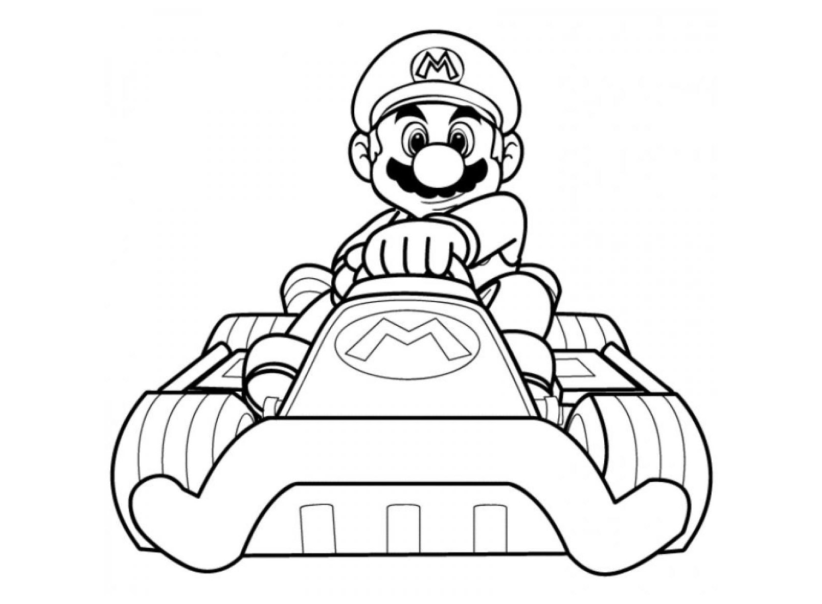Mario kart free to color for kids Mario Kart Kids Coloring Pages