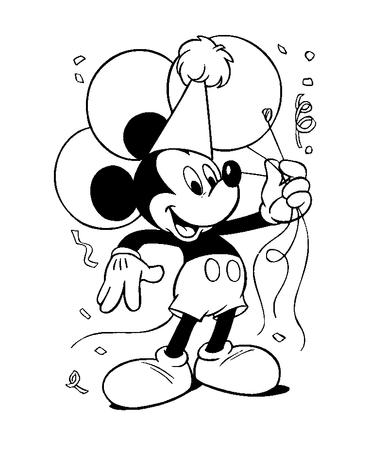 Mickey festif - Mickey Kids Coloring Pages