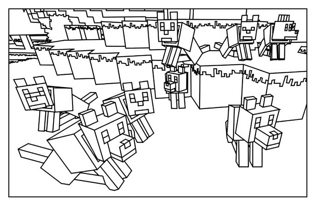 minecraft wolf coloring pages
