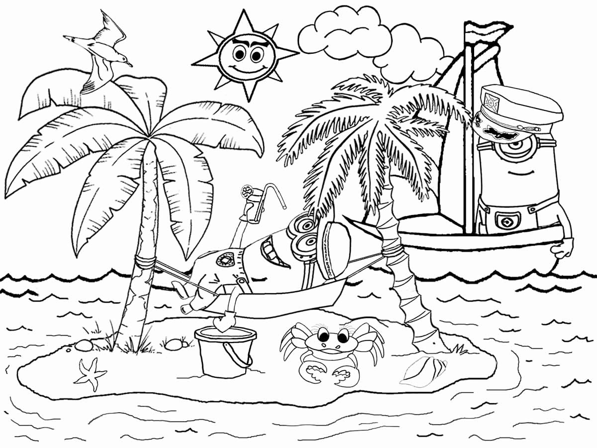 simple island coloring pages