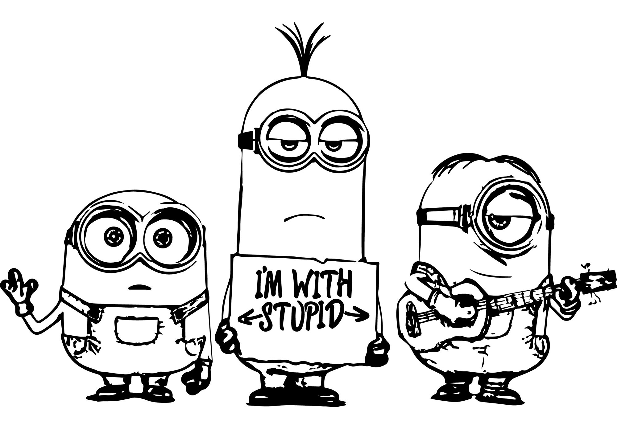 Download Minions to color for children - Minions Kids Coloring Pages