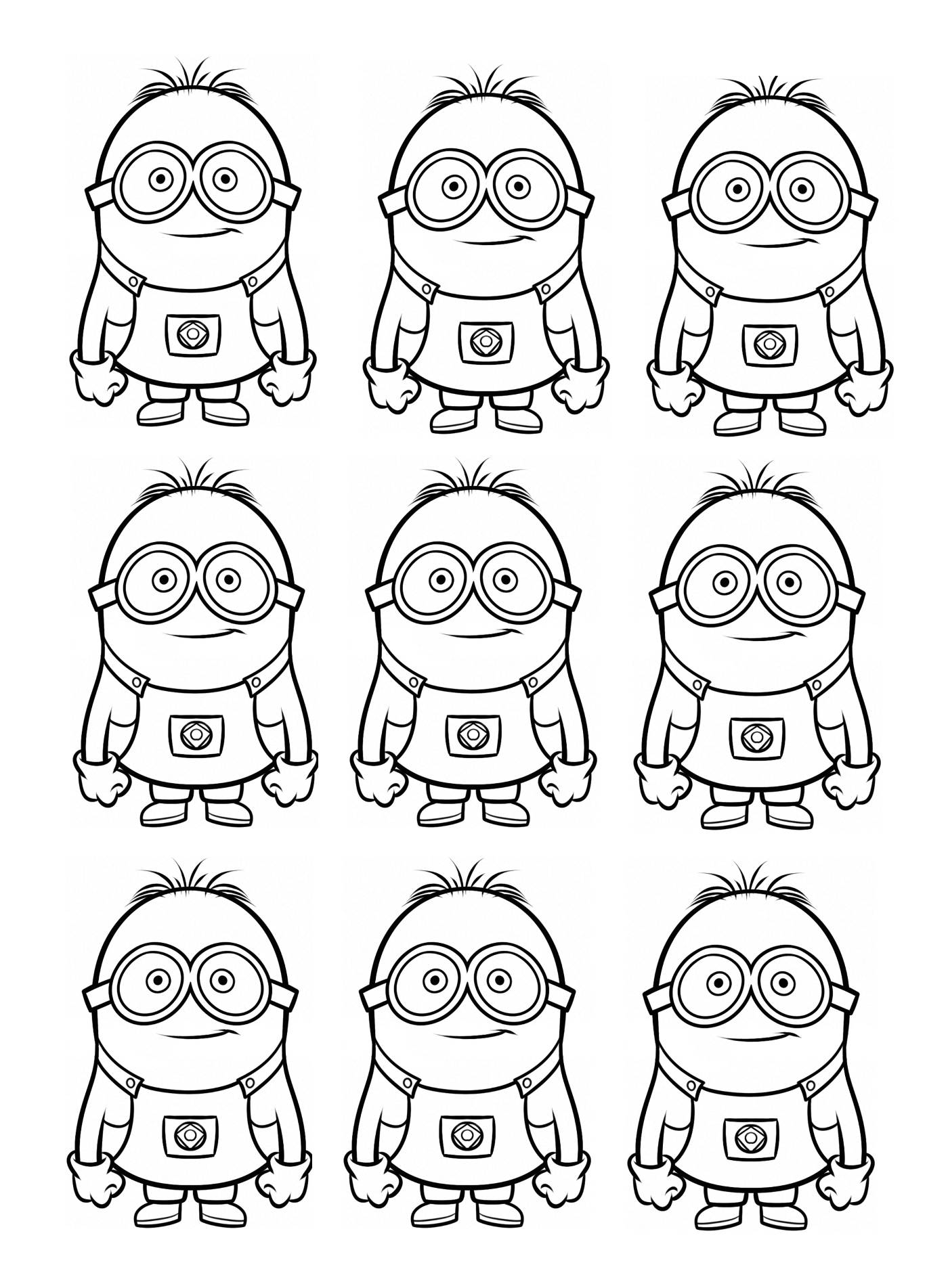 Very simple Minions coloring pages