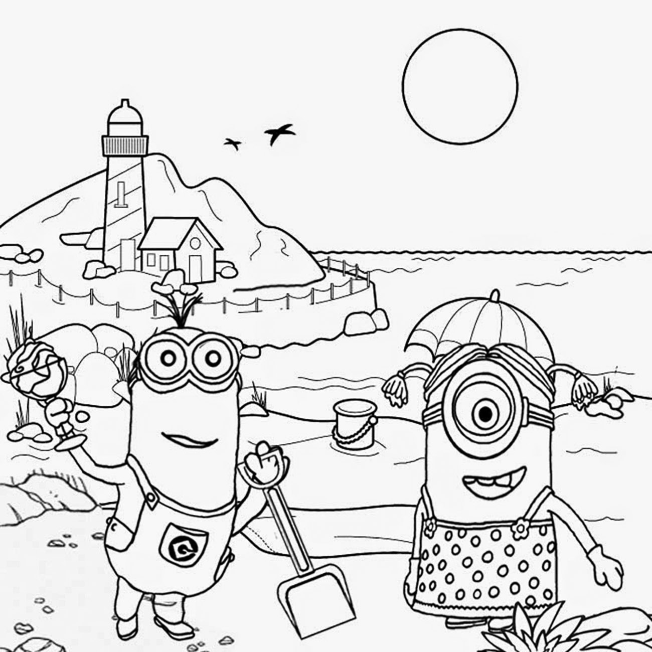 Super simple Minions coloring page