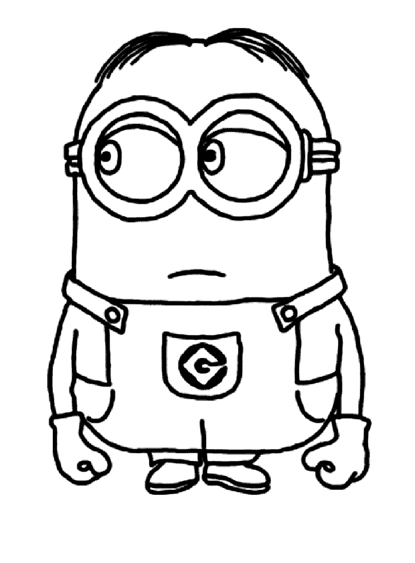 Minions coloring page with few details for kids