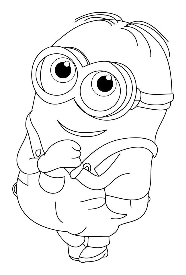 Self Drawing Minion - Minions Banana Colouring, HD Png Download -  750x569(#3266857) - PngFind