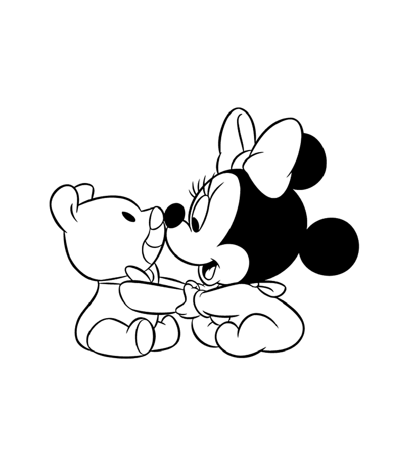 minnie mouse as a baby coloring pages