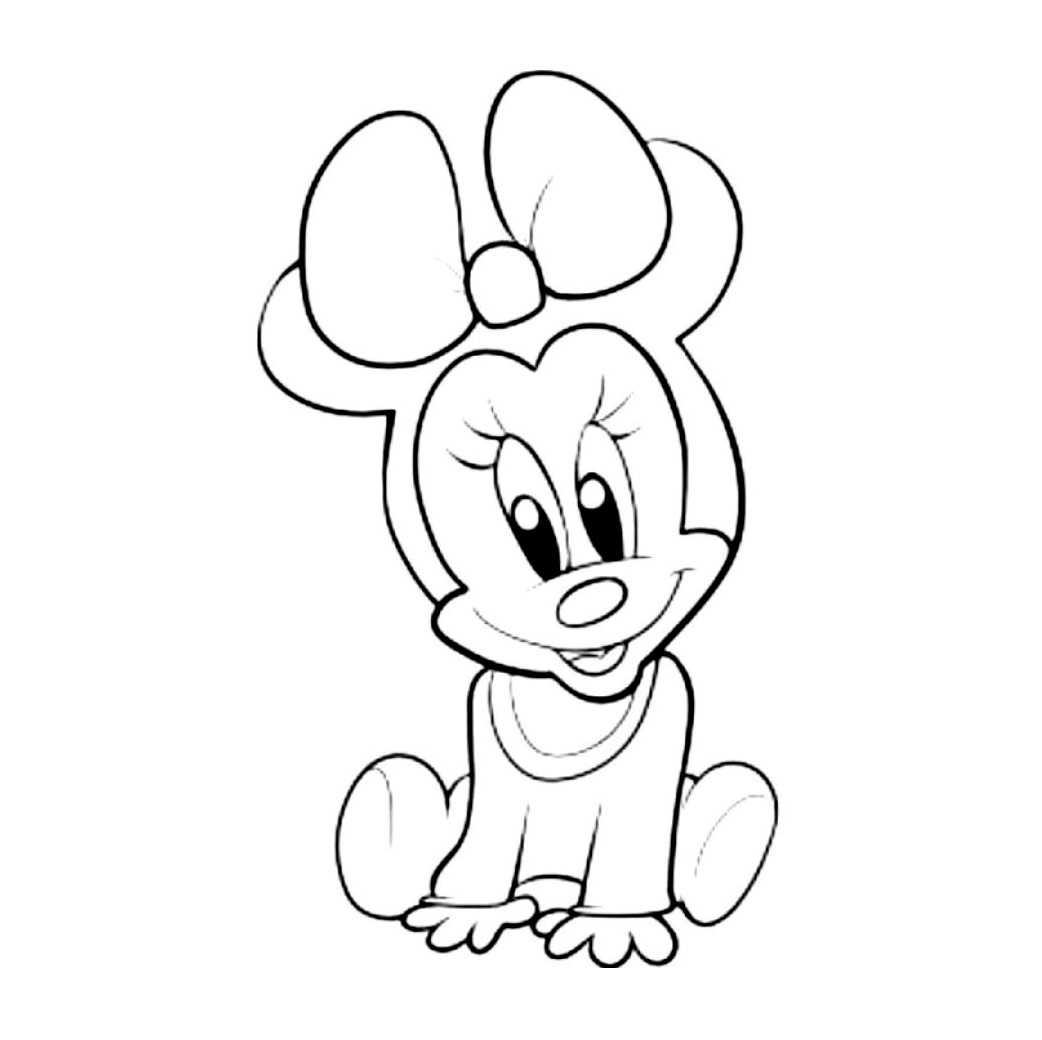 Baby Minnie Mouse Coloring Pages | K5 Worksheets | Mickey mouse strip, Baby  muis, Tekeningen disney figuren
