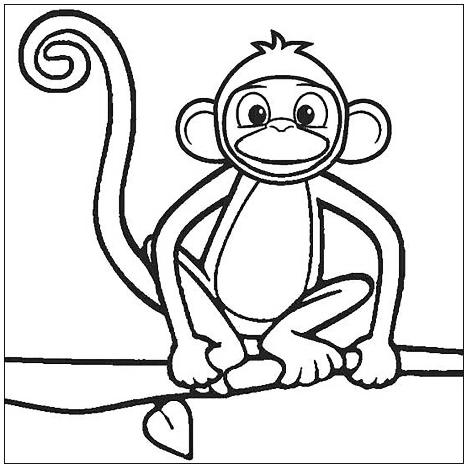 Download Monkeys to color for kids - Monkeys Kids Coloring Pages