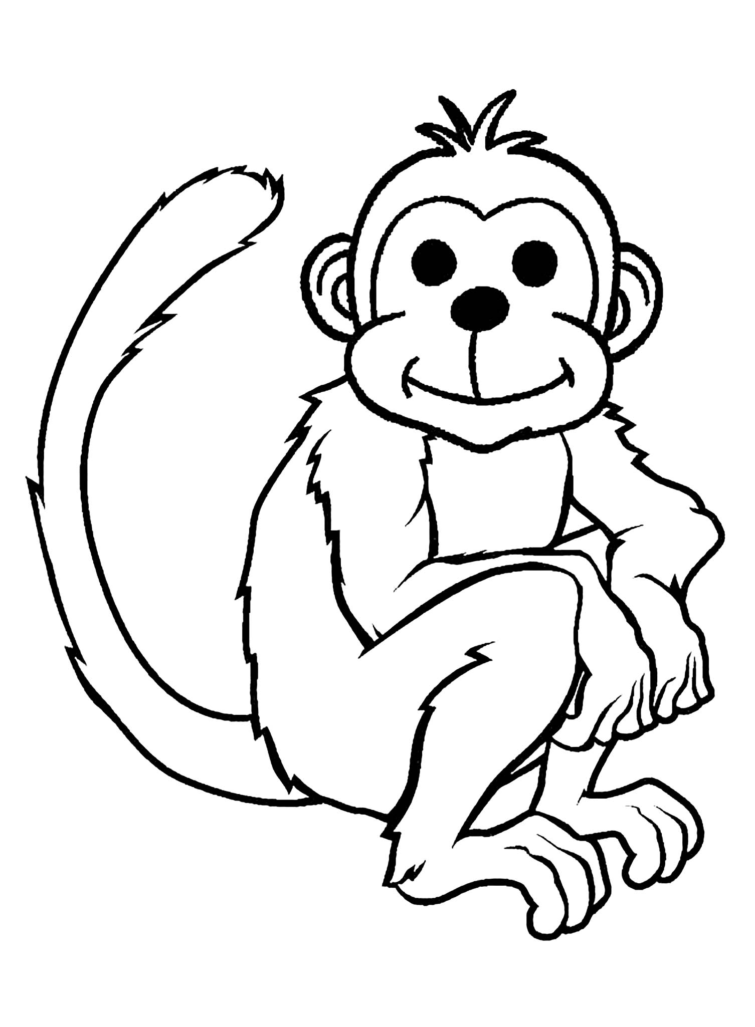 Monkey coloring pages to print - Monkeys Kids Coloring Pages