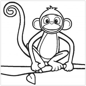monkey coloring pages for kids