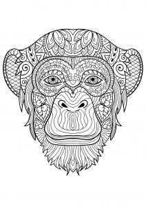 Monkey coloring pages to print for kids