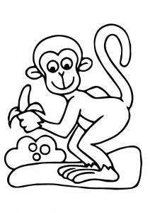 Monkey coloring pages for children