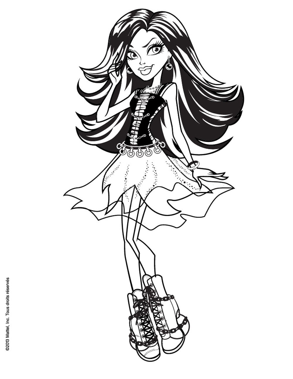 monster high characters and pets coloring pages