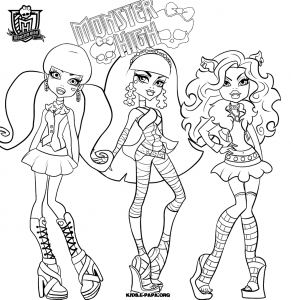 Monster High Free printable Coloring pages for kids