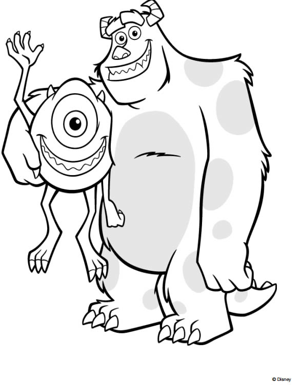 disney coloring pages monsters inc university