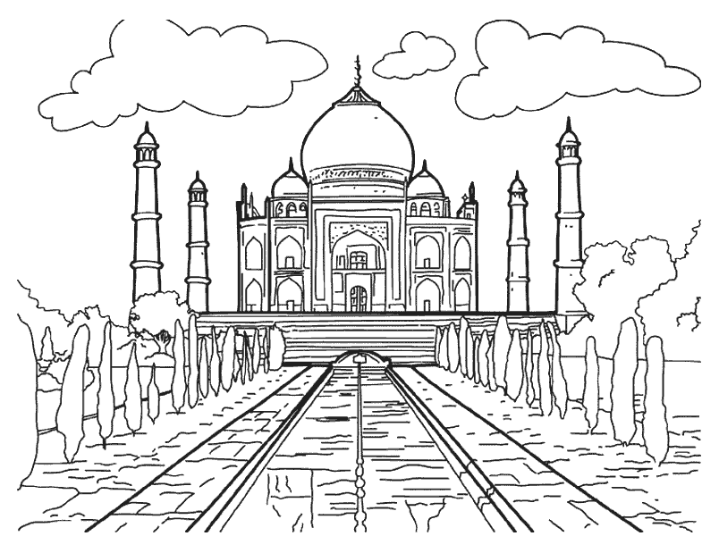 Vintage Color Travel Illustration With Taj Mahal Sketch Royalty Free SVG,  Cliparts, Vectors, and Stock Illustration. Image 99486942.
