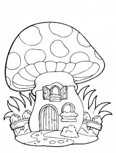 Image of mushroom to print and color