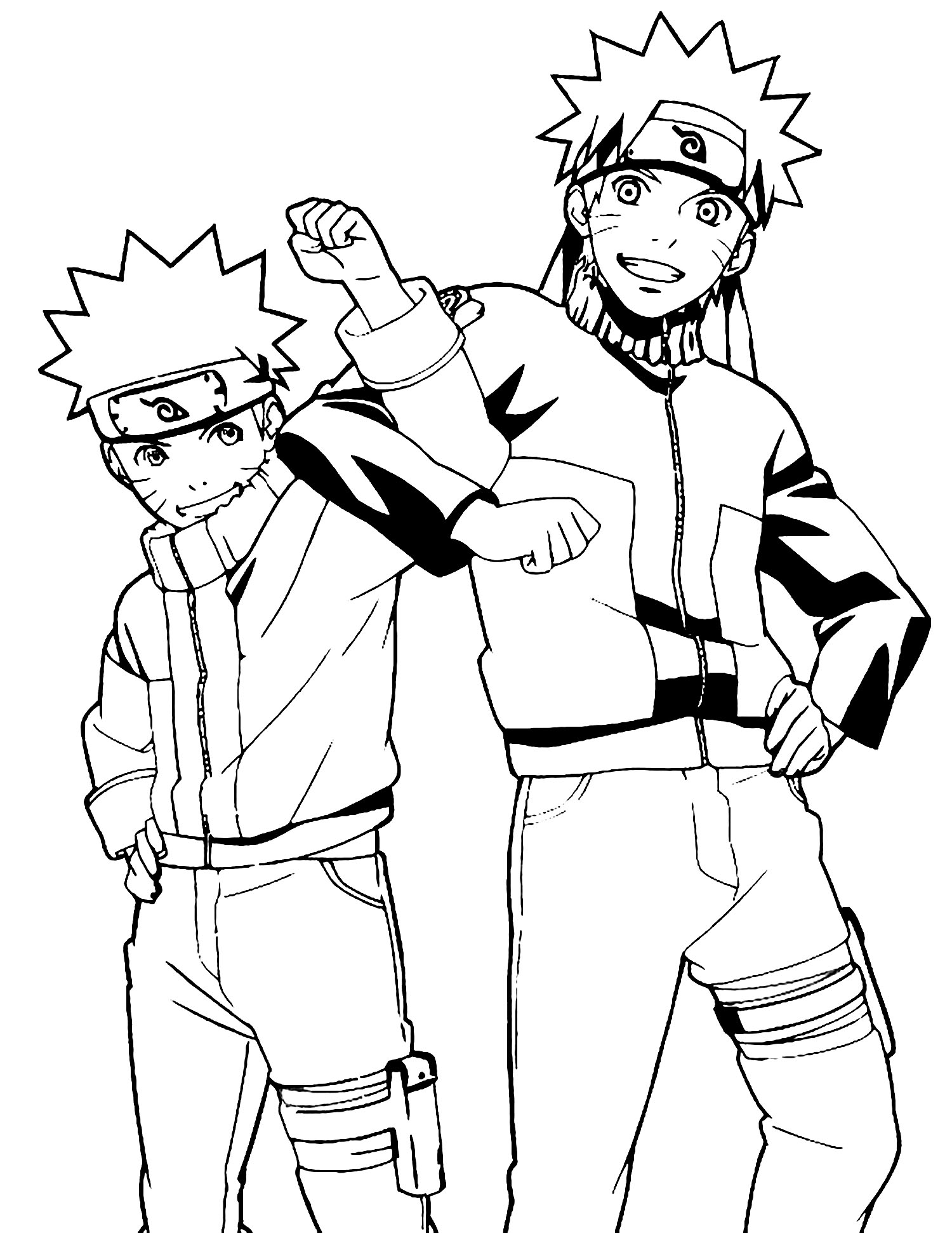 Naruto and Sasuki - Naruto Kids Coloring Pages