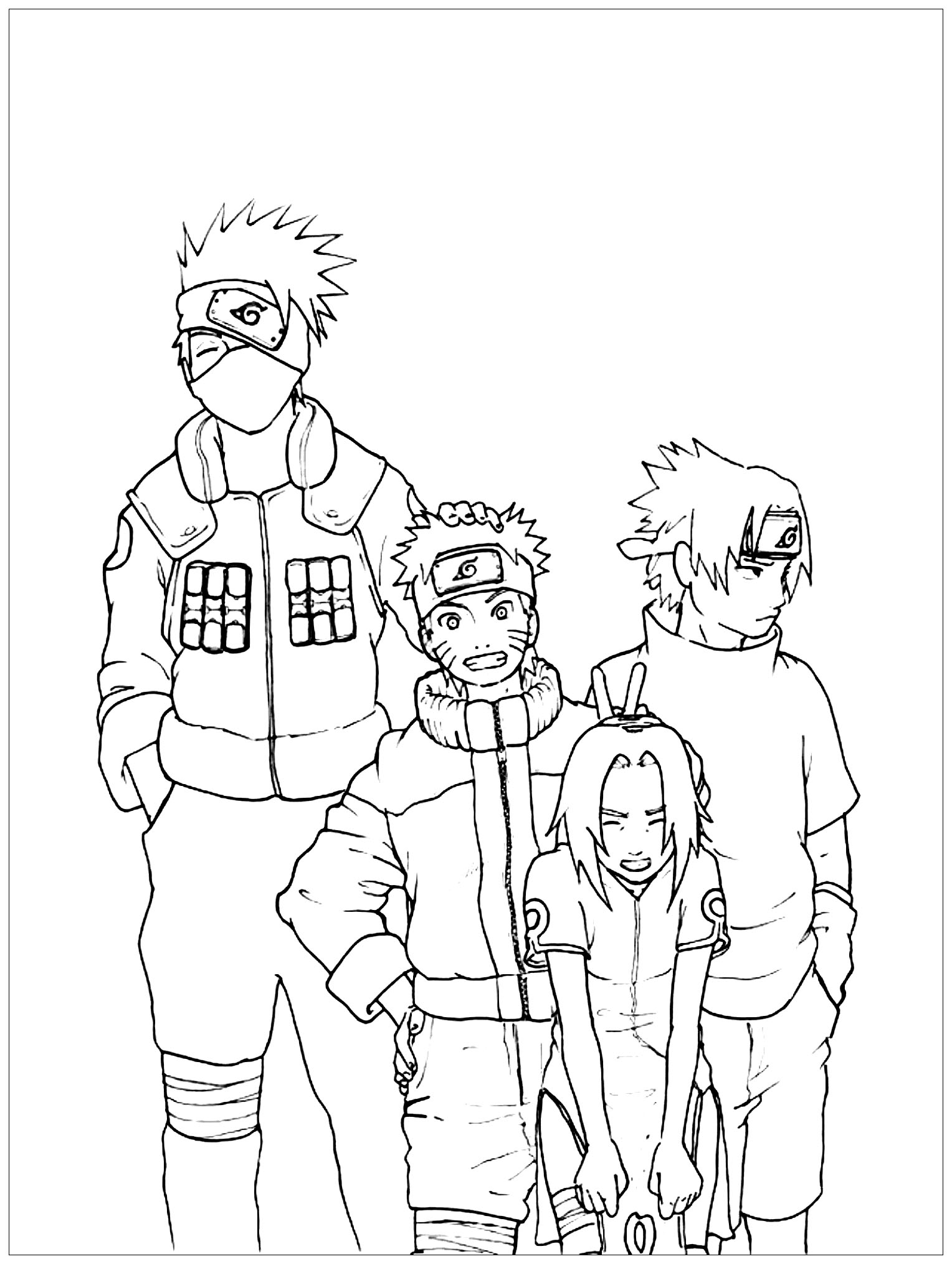 990 Coloring Pages Anime Naruto  Free