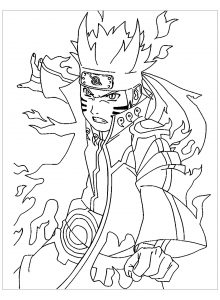 Naruto vs Sasuke anime coloring pages for kids printable free
