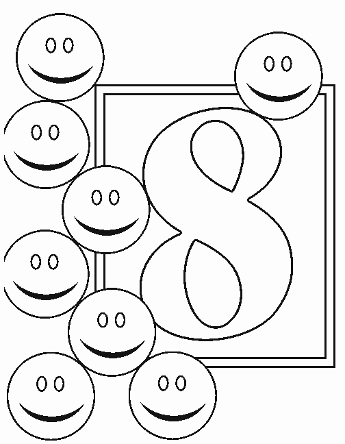numbers free to color for children eight numbers kids coloring pages