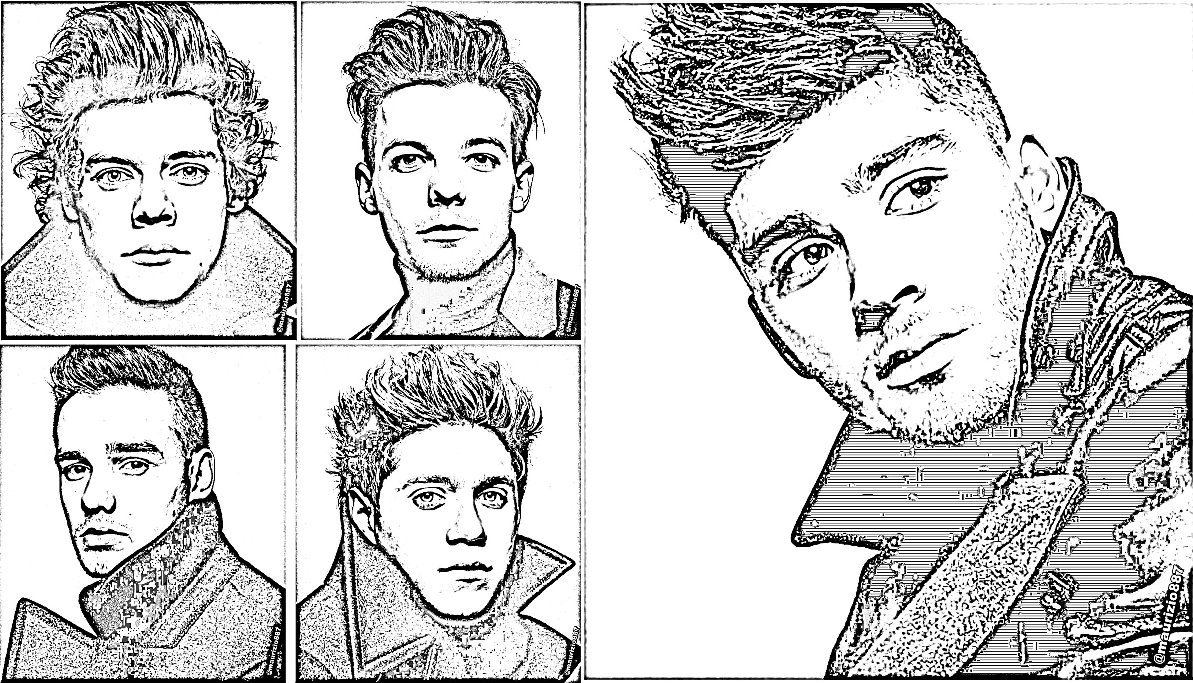 Printable One Direction Coloring Pages