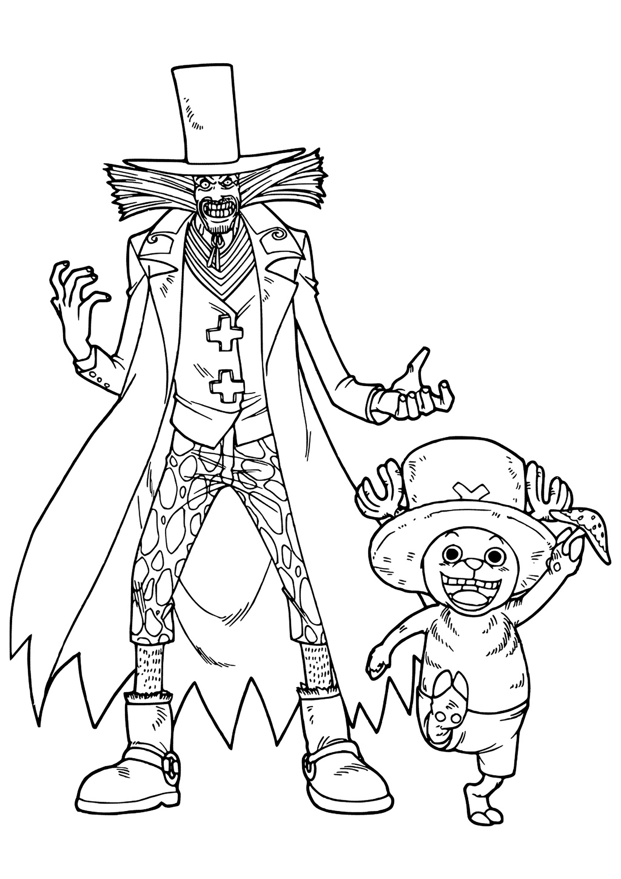 Tony Tony Chopper with a strange character - One Piece Coloring Pages